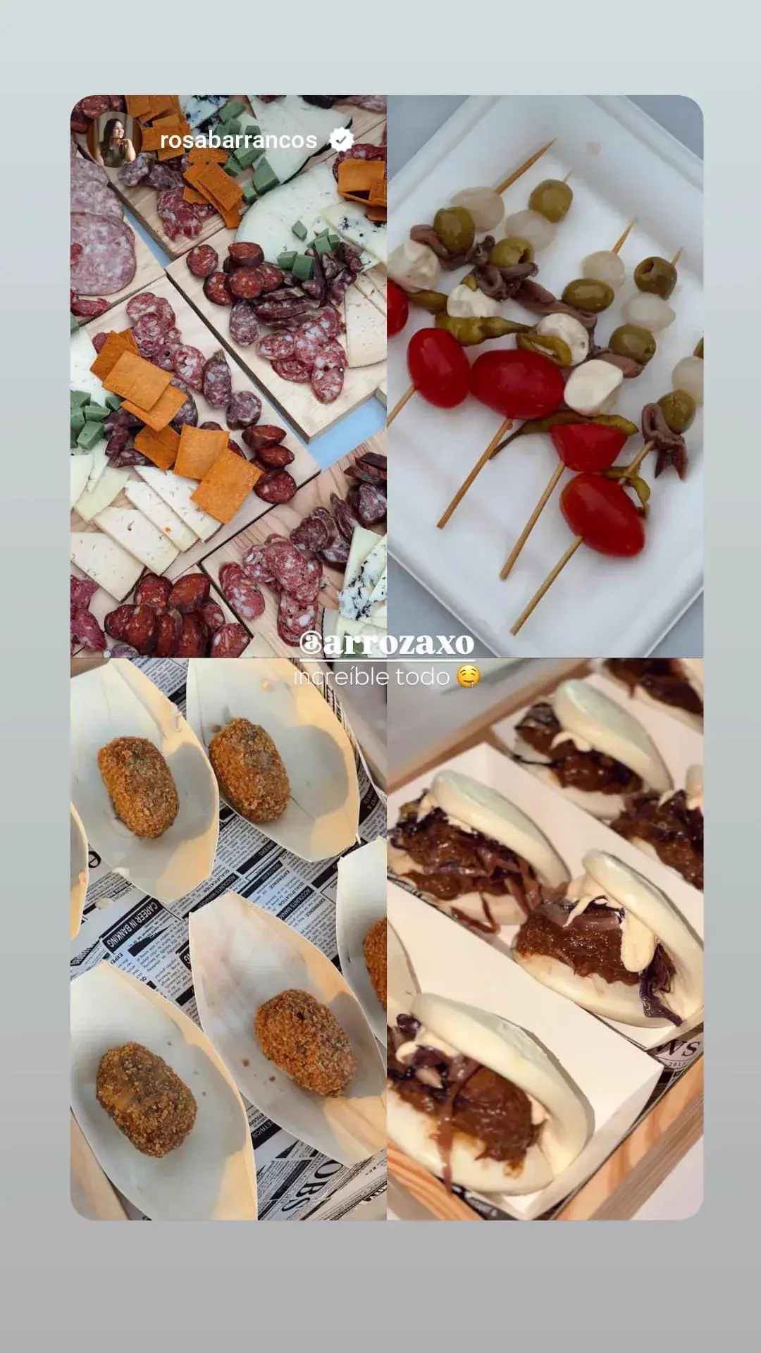 Story de una clienta con tabla y tapas